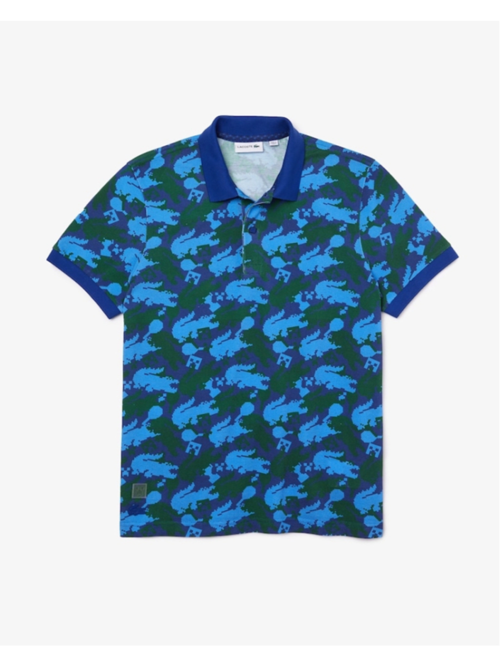 Lacoste x Minecraft Unisex Classic Fit Polo Shirt in Printed Cotton Size M
